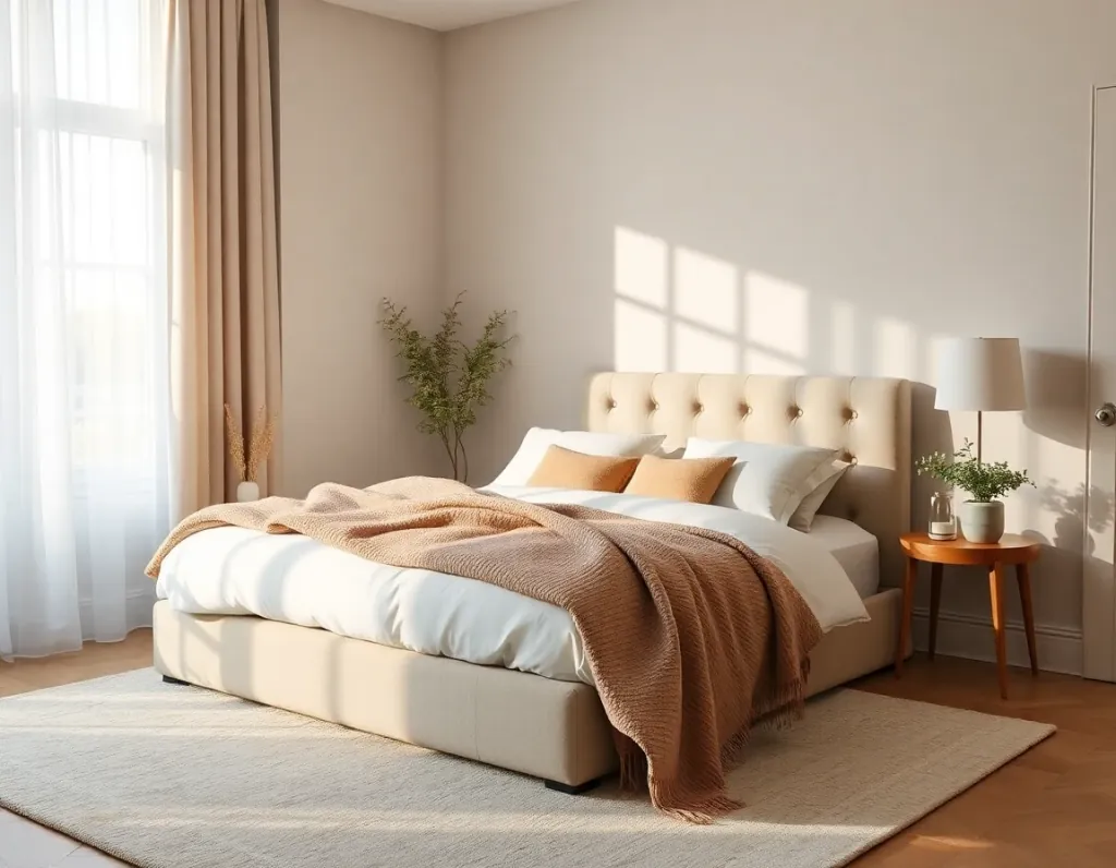 AI Bedroom Design inspiration with a soft and elegant bedroom makeover